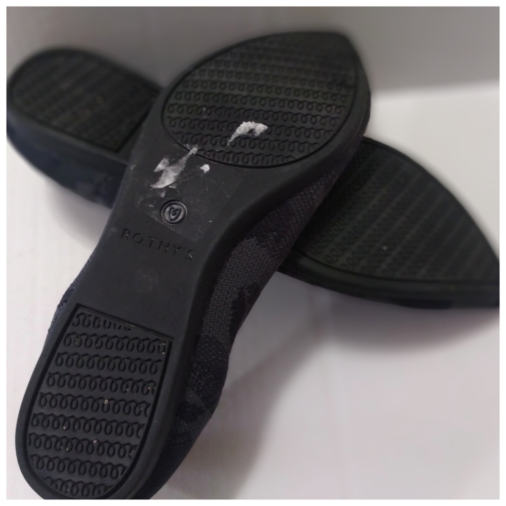Rothy’s The Point Black/Gray Camo Retired Ballet Flats Size 8 - Picture 8 of 8